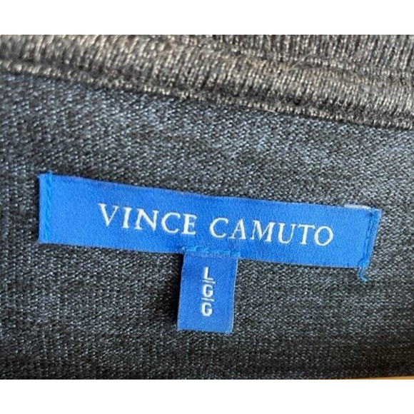 Vince Camuto Long Sweater Mens Large Gray Crew Neck Classic Basic Viscose Cotton - Picture 4 of 7